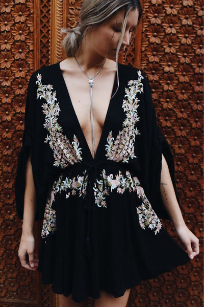 Black Embroidered Dress