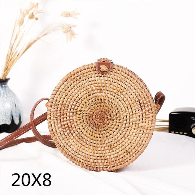 Large Round Straw Woven Bag | Beach Bags - Velogear