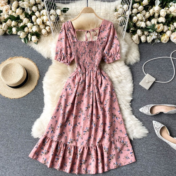 Puff Sleeve Midi Dress Bohemian Floral Print In 8 Different Colors You ...